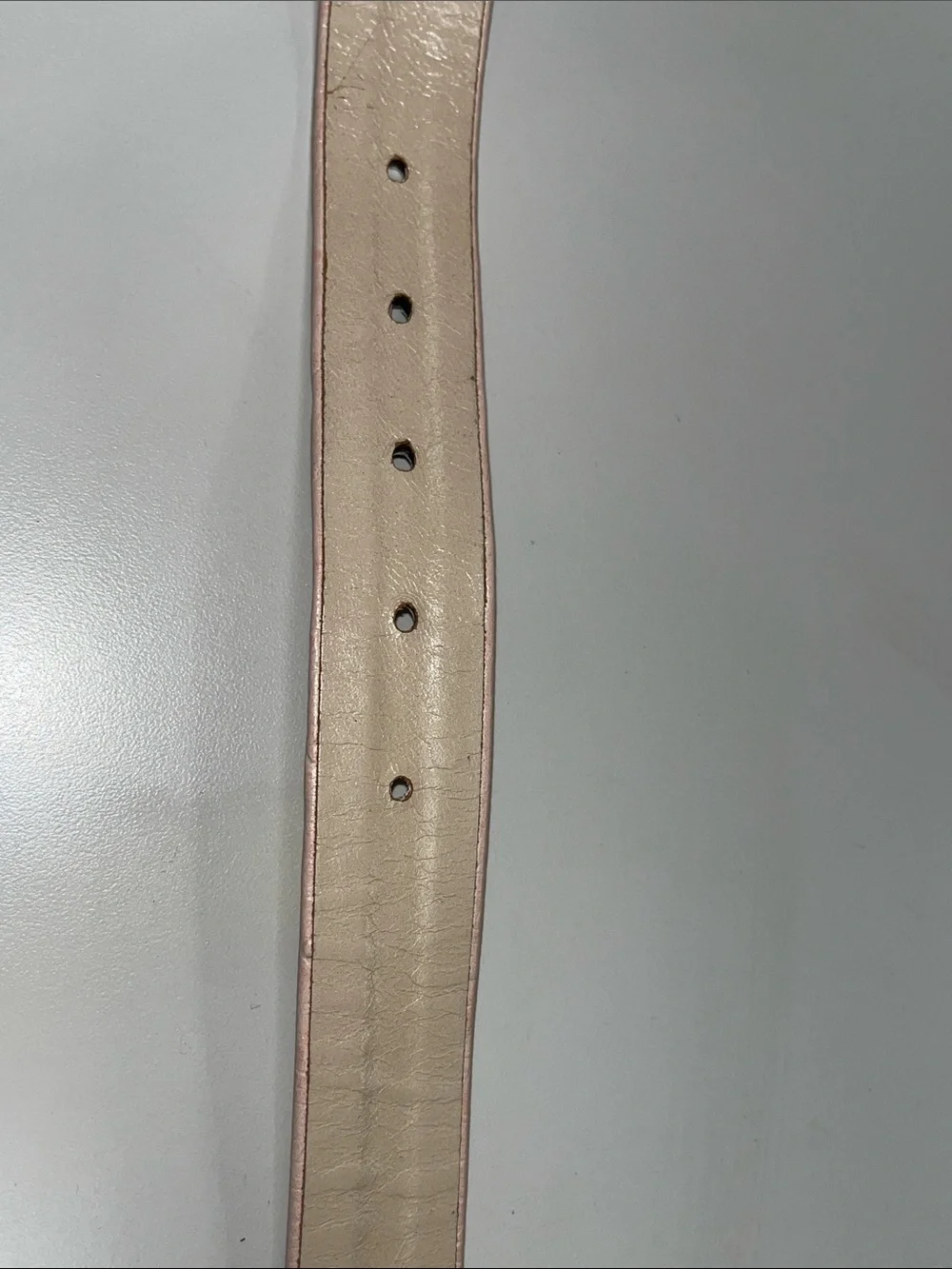 Carlisle Pink Textured Leather Belt with Gold Wavy Buckle